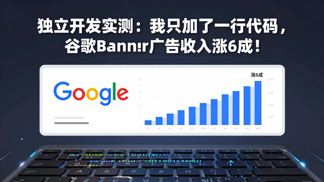 付费文章：独立开发实测：我只加了一行代码，谷歌Banner广告收入涨6成！-来聚吧
