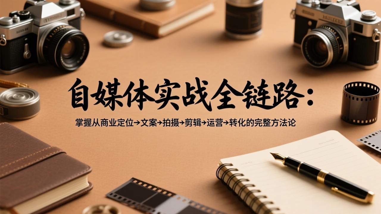 自媒体实战全链路：掌握从商业定位→文案→拍摄→剪辑→运营→转化的完整方法论-来聚吧