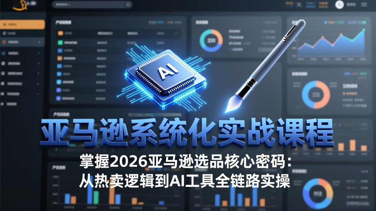 亚马逊系统化实战课-更新3月：2026最新选品方法论，从热卖原因分析到AI作图，提升选品成功率-来聚吧
