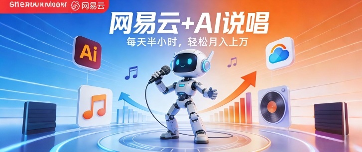网易云+AI说唱,每天半小时,AI内容创作+流量变现,轻松月入1W-来聚吧