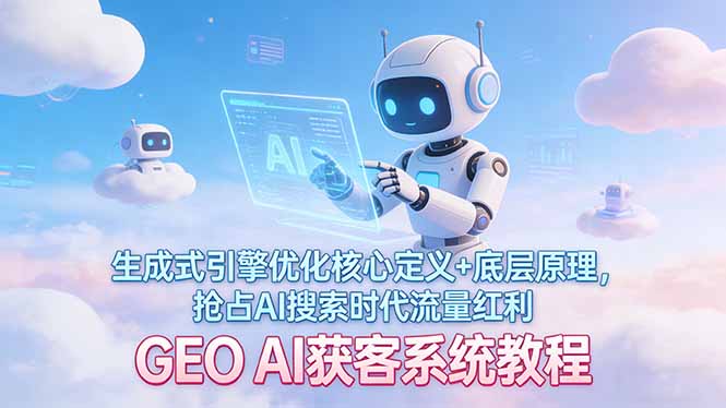 GEO AI获客系统教程:生成式引擎优化核心定义+底层原理,抢占AI搜索时代流量红利-来聚吧