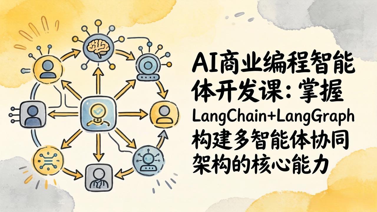 AI商业编程智能体开发课:掌握LangChain+LangGraph构建多智能体协同架构的核心能力-来聚吧