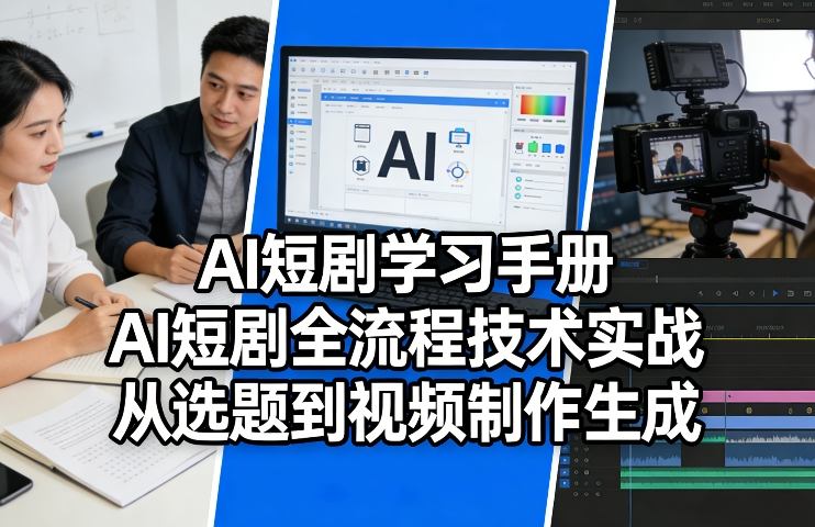 AI短剧学习手册，AI短剧全流程技术实战，从选题到视频制作生成-来聚吧
