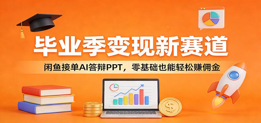 毕业季变现新赛道：闲鱼接单AI答辩PPT，零基础也能轻松赚佣金-来聚吧