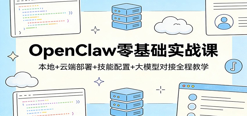OpenClaw零基础实战课：本地+云端部署+技能配置+大模型对接全程教学-来聚吧