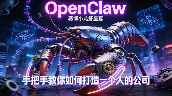 OpenClaw，小龙虾-从产品到爆款的成长之路，手把手教你如何打造一个人的公司-来聚吧