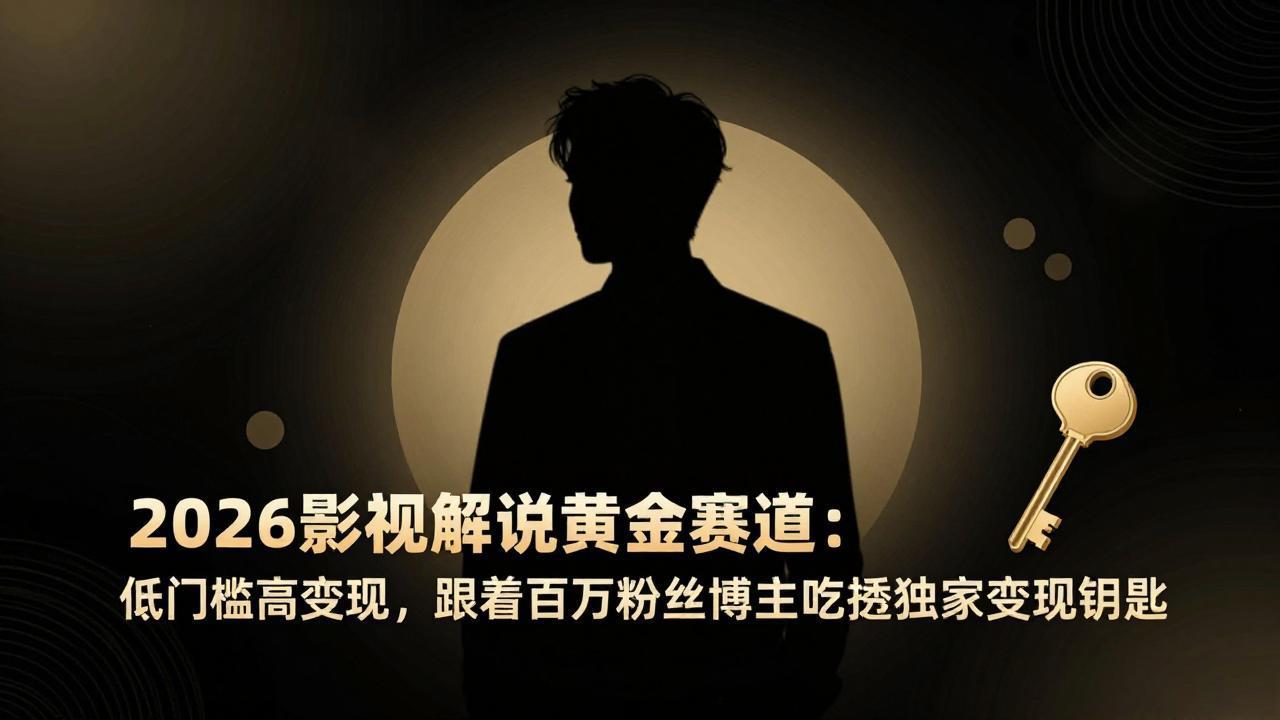 2026影视解说黄金赛道:低门槛高变现,跟着百万粉丝博主吃透独家变现钥匙-来聚吧