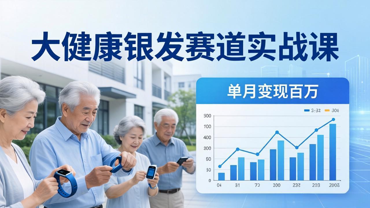 大健康银发赛道实战课：拆解视频号线索型 IP 单月变现百万逻辑，教你精准获客高效变现-来聚吧