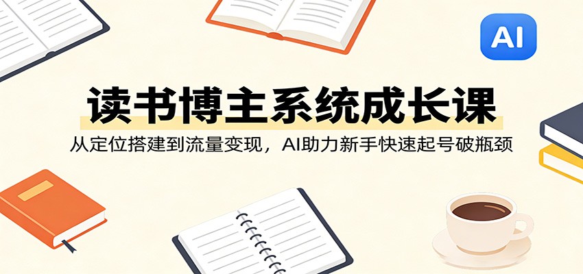 读书博主系统成长课：从定位搭建到流量变现，AI助力新手快速起号破瓶颈-来聚吧