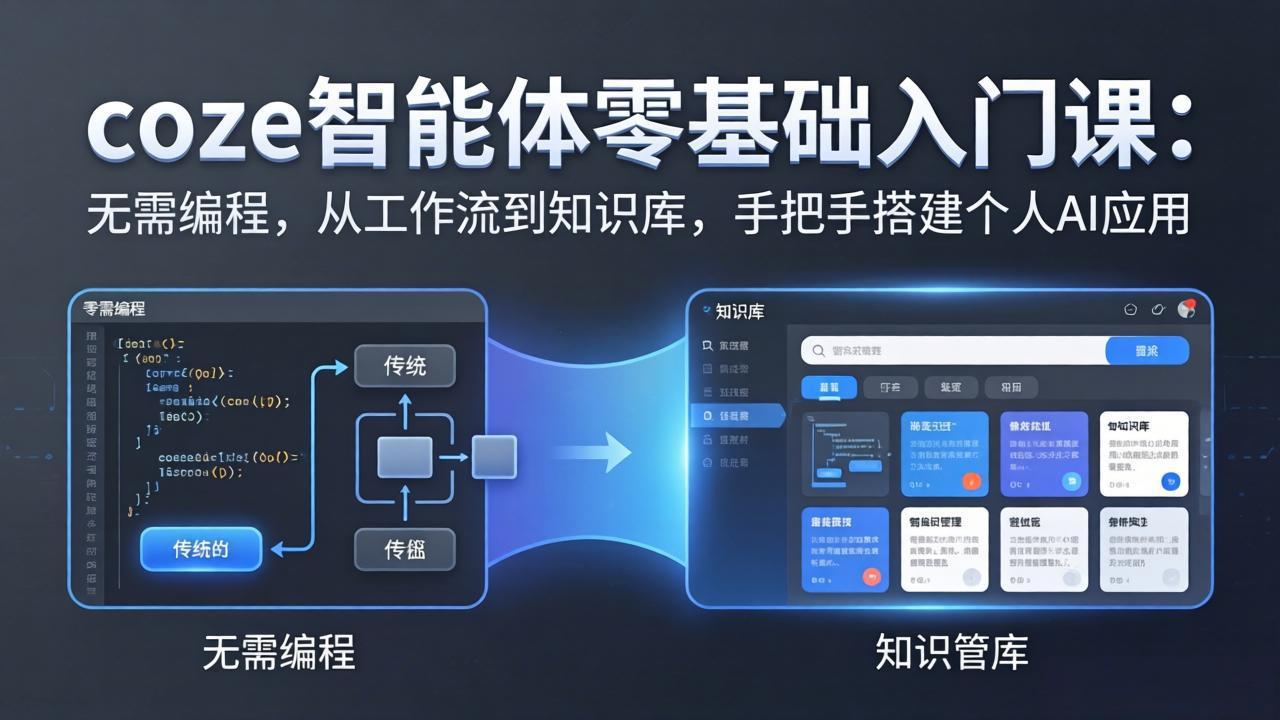 coze智能体零基础入门课：无需编程，从工作流到知识库，手把手搭建个人AI应用-来聚吧