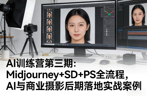 AI训练营第三期:Midjourney+SD+PS全流程,AI与商业摄影后期落地实战案例-来聚吧
