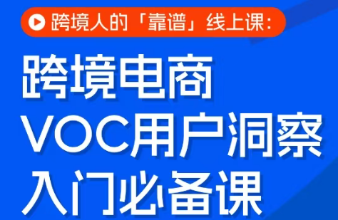 跨境电商VOC用户洞察入门必备课-来聚吧