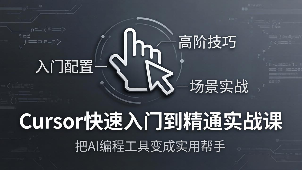 Cursor快速入门到精通实战课：入门配置+高阶技巧+场景实战，把AI编程工具变成实用帮手-来聚吧
