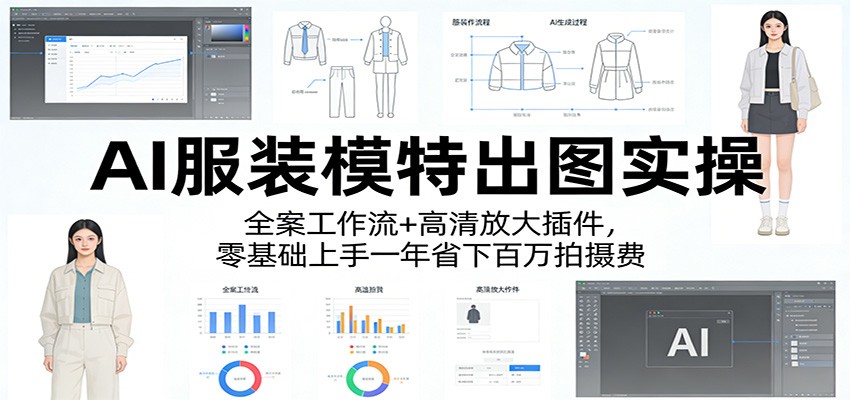 AI服装模特出图实操:全案工作流+ 高清放大插件,零基础上手一年省下百万拍摄费-来聚吧