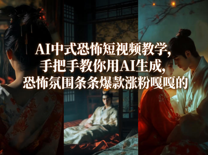 AI中式恐怖短视频教学,手把手教你用AI生成,恐怖氛围条条爆款涨粉嘎嘎的-来聚吧