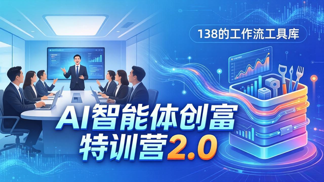 AI智能体创富训练营2.0：3天闭门直播+视频课+工具库，从0到1搭建智能体附138个工作流-来聚吧