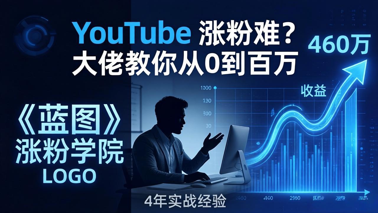 YouTube 涨粉难？《蓝图涨粉学院》：4 年赚 460 万的大佬教策略，从0到百万有路径！-来聚吧