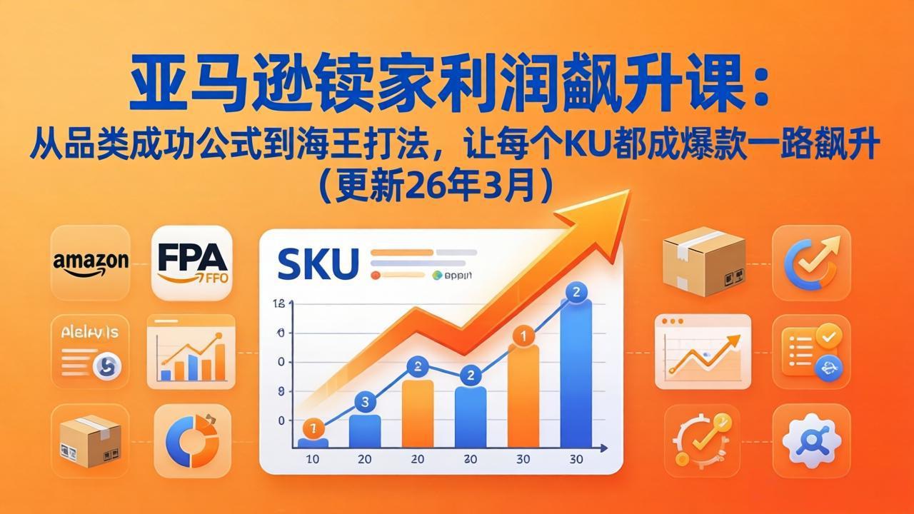 亚马逊卖家利润飙升课:从品类成功公式到海王打法,让每个SKU都成爆款一路飙升(更新26年3月-来聚吧