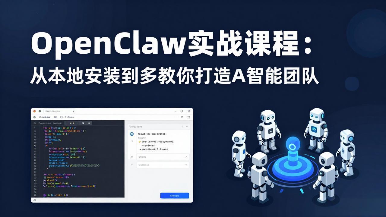 OpenClaw实战课程:从本地安装到多Agent协同,手把手教你打造AI智能团队-来聚吧