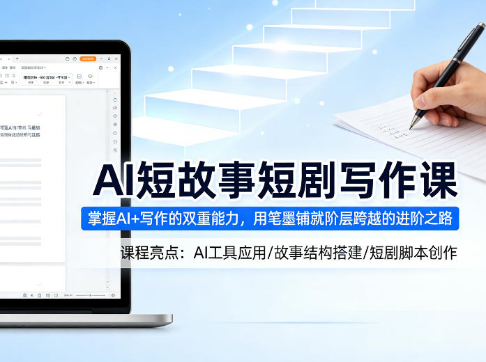 AI短故事短剧写作课，掌握AI+写作的双重能力，用笔墨铺就阶层跨越的进阶之路-来聚吧