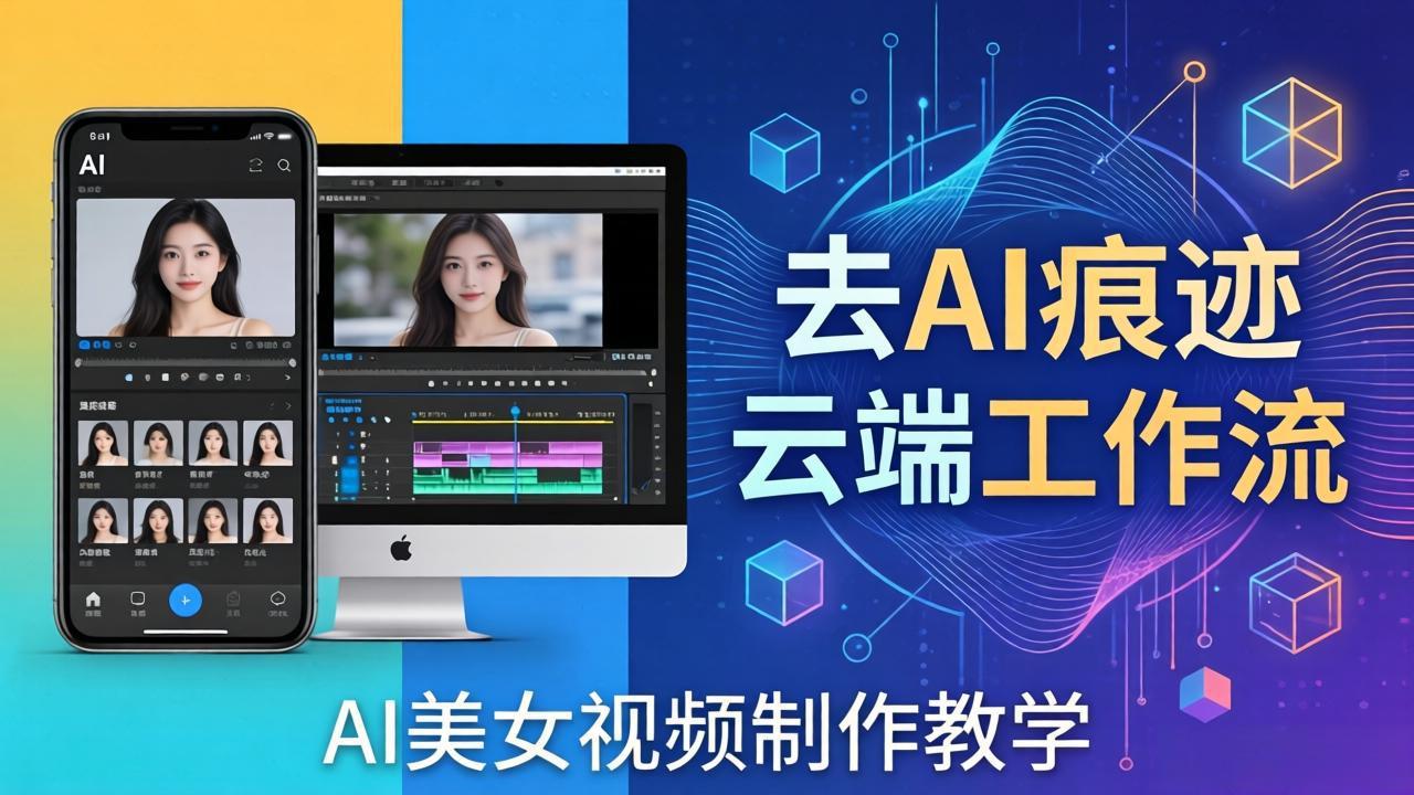 AI美女视频制作教学：去AI痕迹，云端工作流出图，手机电脑均可，不需要配置-来聚吧