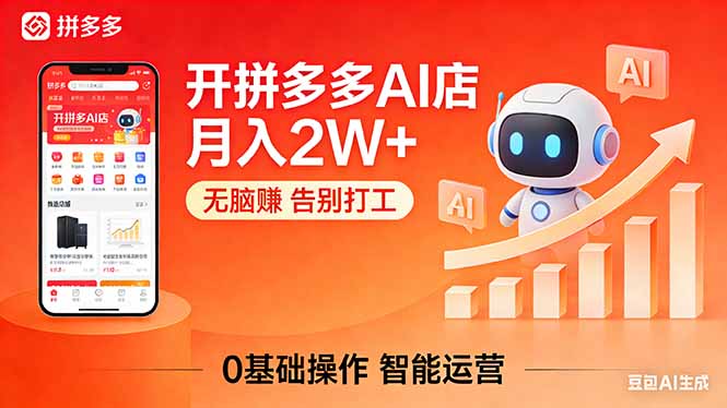 开一家拼多多AI店,月入2W+,无脑赚,告别打工,附SOP手册-来聚吧