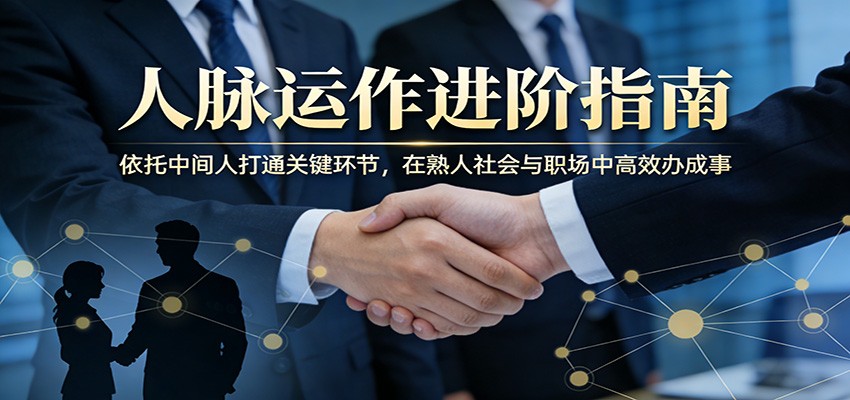 付费文章：人脉运作进阶指南，依托中间人打通关键环节，在熟人社会与职场中高效办成事-来聚吧