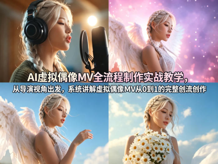 AI虚拟偶像MV全流程制作实战教学，从导演视角出发，系统讲解虚拟偶像MV从0到1的完整创作流程-来聚吧