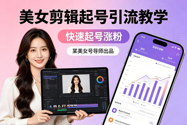 某美女号导师出品：美女剪辑起号引流教学，快速起号涨粉-来聚吧