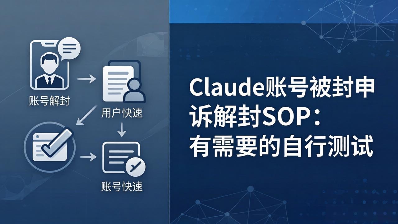Claude账号被封申诉解封SOP:有需要的自行测试-来聚吧