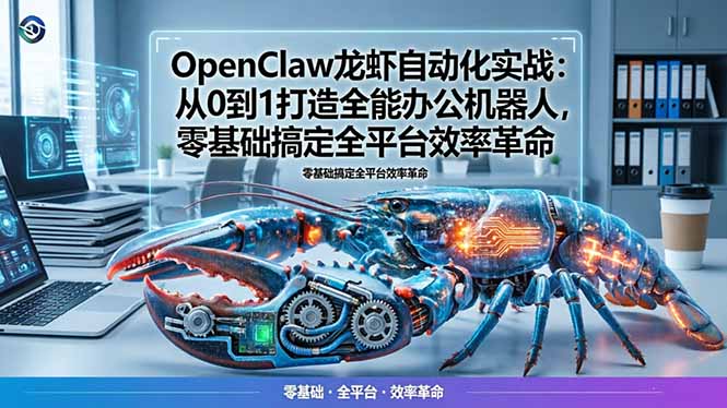OpenClaw龙虾自动化实战：从0到1打造全能办公机器人，零基础搞定全平台效率革命-来聚吧