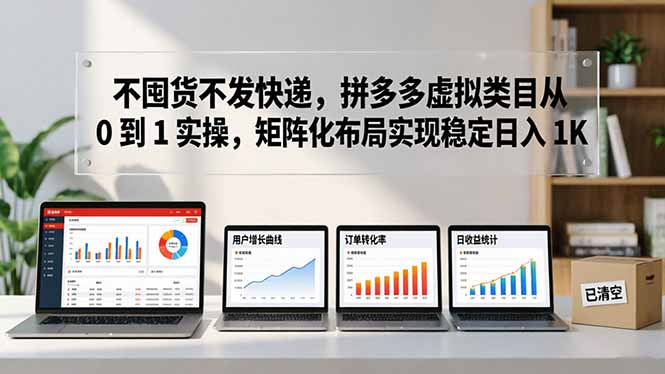 不囤货不发快递，拼多多虚拟类目从 0 到 1 实操，矩阵化布局实现稳定日入 1K-来聚吧