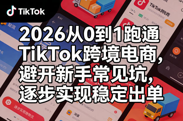 2026从0到1跑通TikTok跨境电商,避开新手常见坑,逐步实现稳定出单(更新0414)-来聚吧