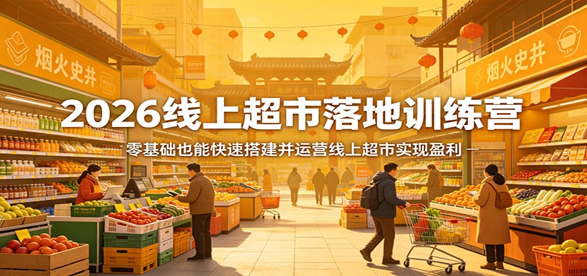 2026线上超市落地训练营，零基础也能快速搭建并运营线上超市实现盈利-来聚吧