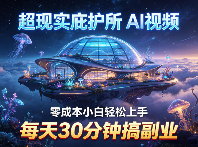 超现实庇护所AI视频项目拆解,零成本小白轻松上手,每天30分钟搞副业-来聚吧
