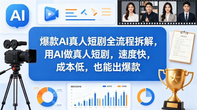 爆款AI真人短剧全流程拆解,用AI做真人短剧,速度快,成本低,也能出爆款-来聚吧