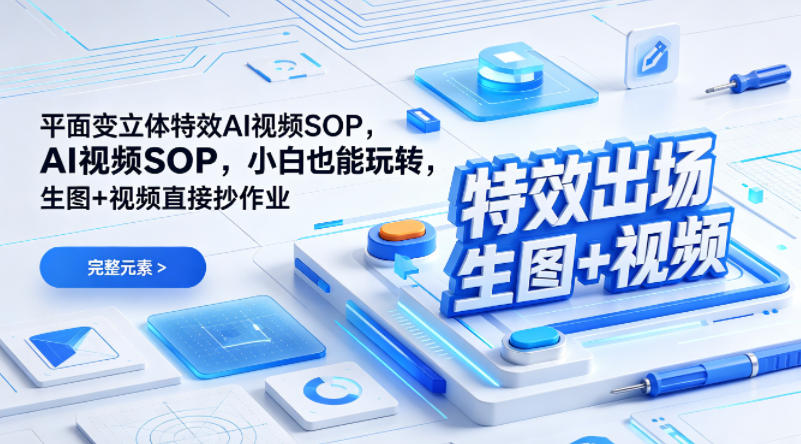 (特效出场)平面变立体特效AI视频SOP,小白也能玩转,生图+视频直接抄作业-来聚吧