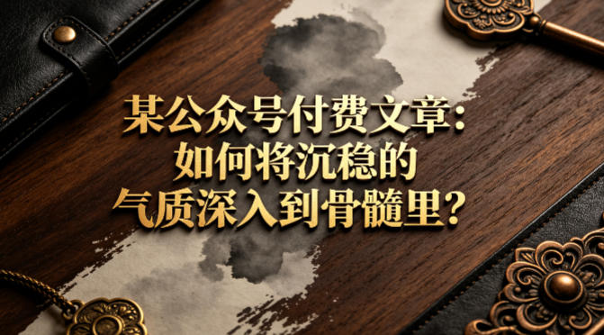 某公众号付费文章：如何将沉稳的气质深入到骨髓里？-来聚吧
