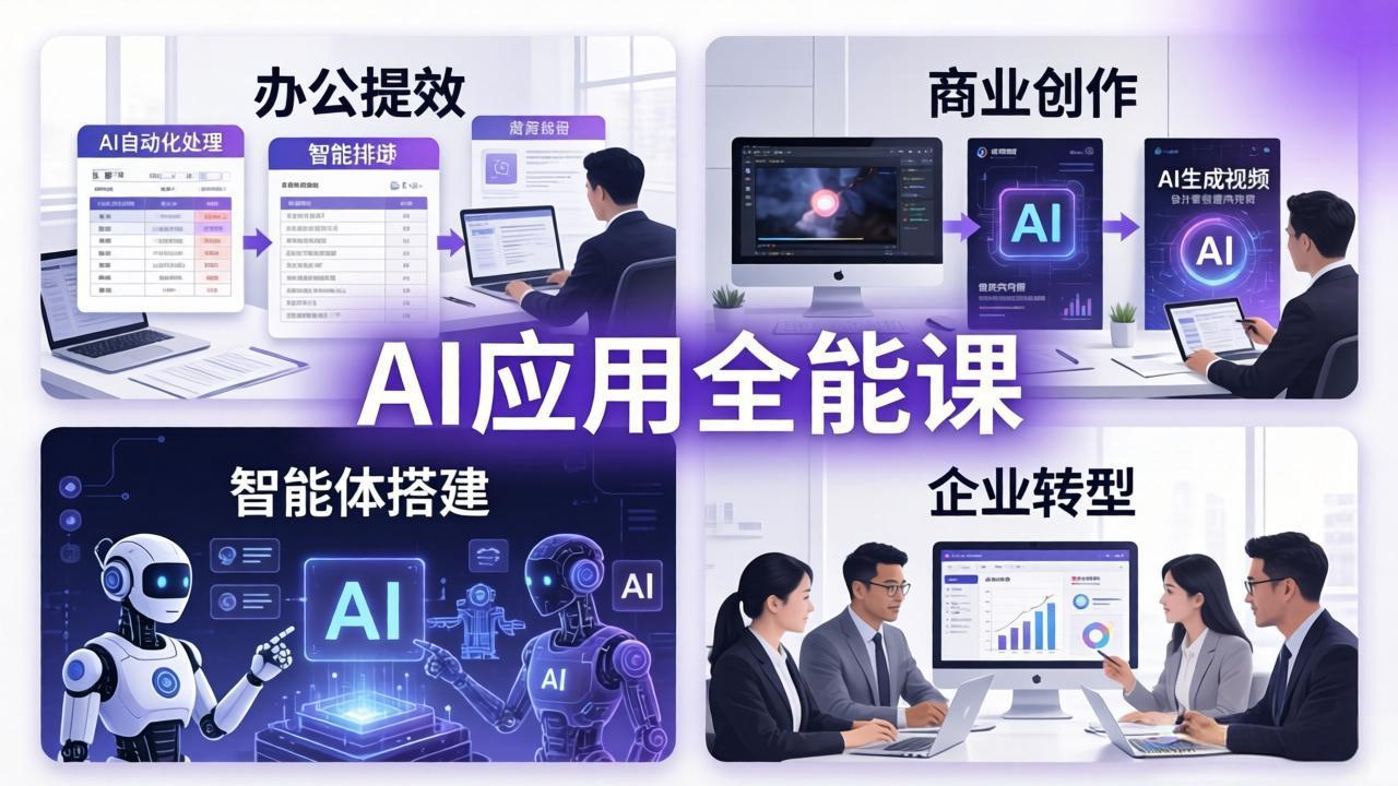 AIGC 应用师全能课-更新：办公提效、商业创作、智能体搭建、企业转型，一站式学会AI应用-来聚吧