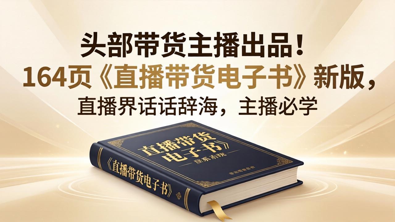 头部带货主播出品！164页《直播带货电子书》新版，直播界话术辞海，主播必学-来聚吧