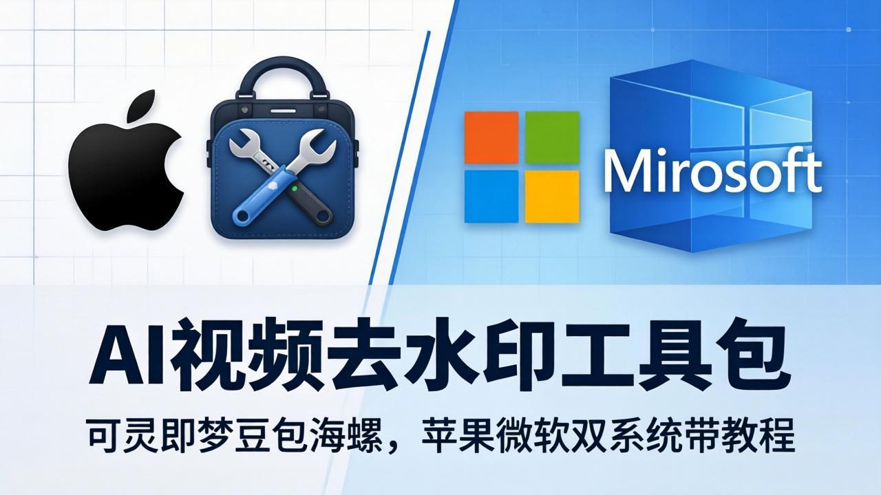 AI视频去水印工具包：可灵即梦豆包海螺，苹果微软双系统带教程-来聚吧