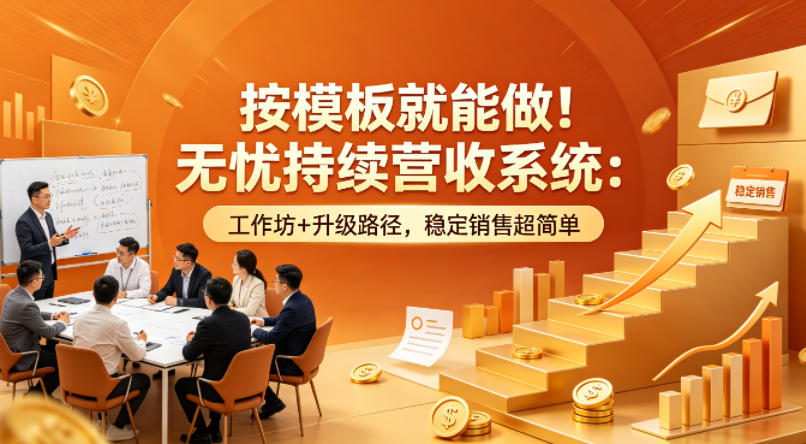 按模板就能做！无忧持续营收系统：工作坊+升级路径，稳定销售超简单【原创双语字幕】-来聚吧