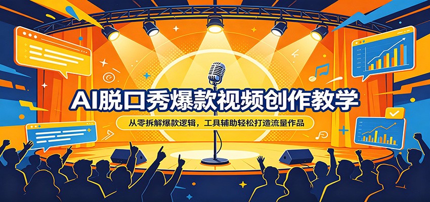 AI脱口秀爆款视频创作教学：从零拆解爆款逻辑，工具辅助轻松打造流量作品-来聚吧