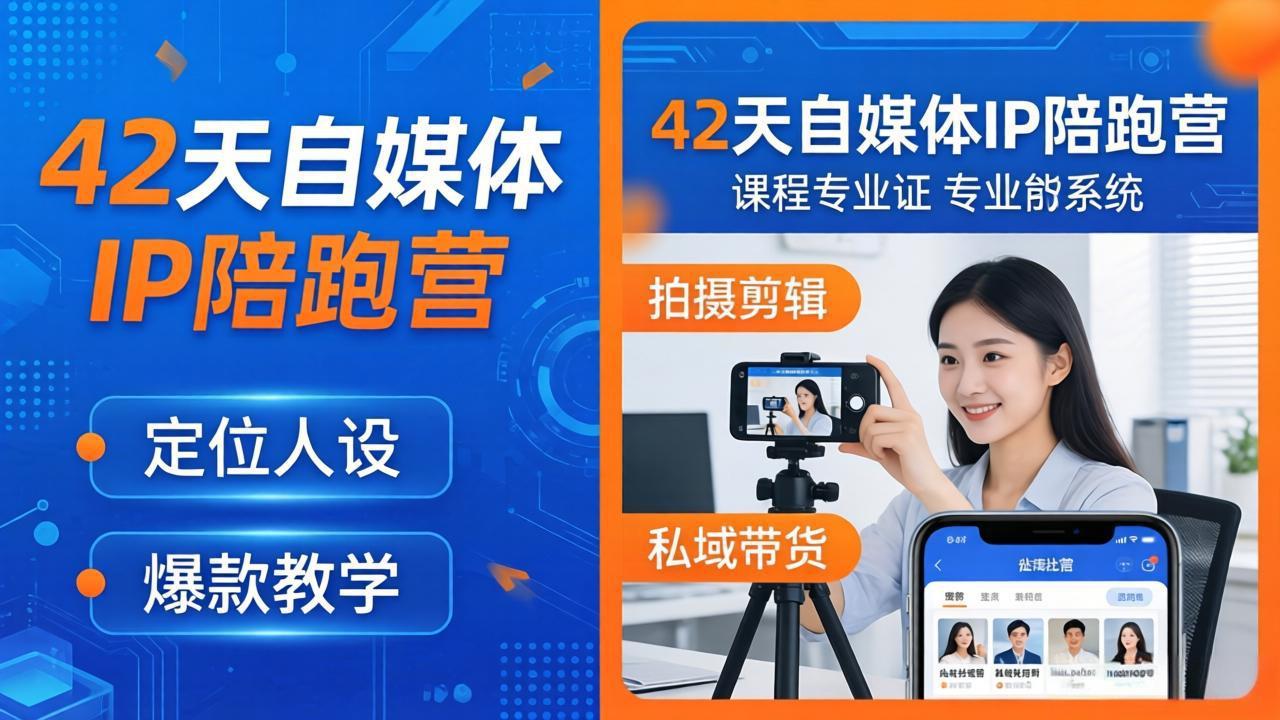 42天自媒体IP陪跑营-26年4月19更新：定位人设爆款全教学，拍摄剪辑私域带货一站式落地-来聚吧