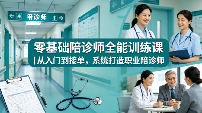 零基础陪诊师全能训练课｜从入门到接单，系统打造职业陪诊师-来聚吧