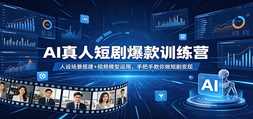 AI真人短剧爆款训练营：人设场景搭建+视频模型运用，手把手教你做短剧变现-来聚吧
