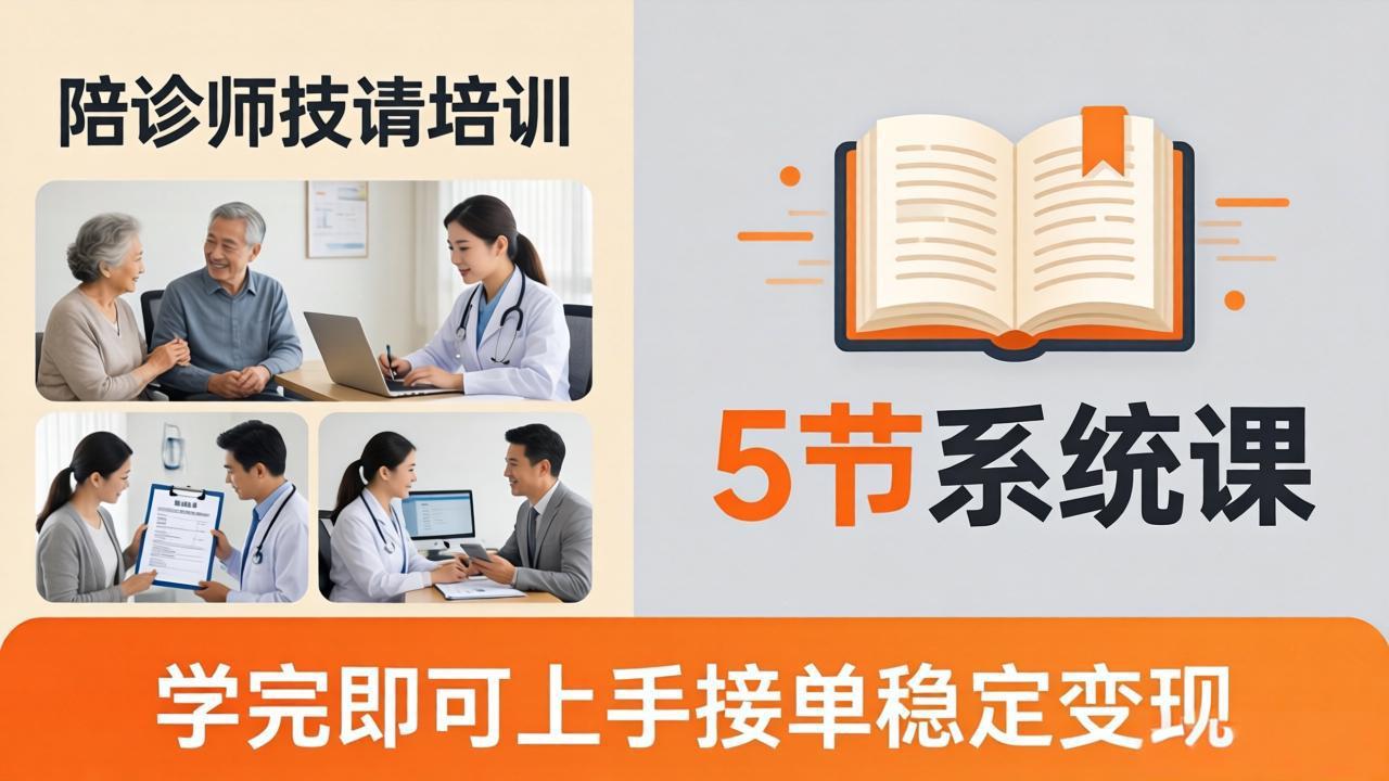 想做陪诊师不知从何下手？5节系统课教你掌握核心技能，学完即可上手接单稳定变现-来聚吧