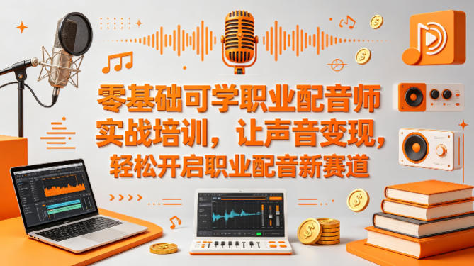 零基础可学职业配音师实战培训，让声音变现，轻松开启职业配音新赛道-来聚吧