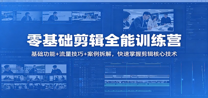 零基础剪辑全能训练营：基础功能+流量技巧+案例拆解，快速掌握剪辑核心技术-来聚吧