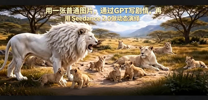 用一张普通图片，通过GPT写剧情，再用Seedance 2.0做动态演绎，居然能生成迪士尼风格搞笑动画-来聚吧